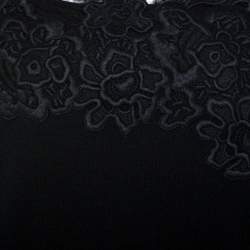 Elie Saab Black Knit Lace Trim Detail Top M