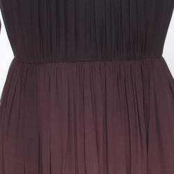 مملوكة مسبقًا Elie Saab Pink Ombre Silk Georgette Gathered Long Dress S