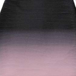 Pre Owned Elie Saab Pink Ombre Ribbed Layered Dress S