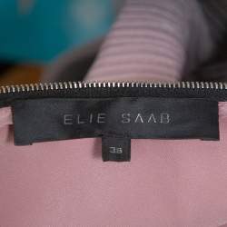 Pre Owned Elie Saab Pink Ombre Ribbed Layered Dress S