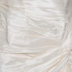 Elie Saab Cream Silk Strapless Wedding Gown M