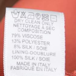 Pre Owned Elie Saab Salmon Pink Knit Scalloped Flared Midi Dress S