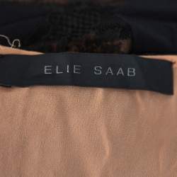 مملوكة مسبقًا Elie Saab Black Crepe Lace Detail Sheath Dress S