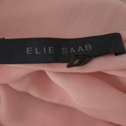 مملوكة مسبقًا Elie Saab Pale Pink Semi-Sheer Sequin Embellished Oversized Top XS