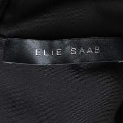 Elie Saab Black Jersey Pleated Detail Sleeveless Maxi Dress S