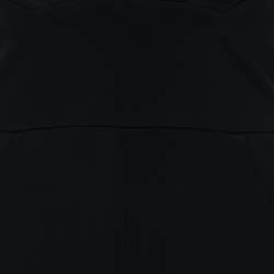 Elie Saab Black Jersey Pleated Detail Sleeveless Maxi Dress S
