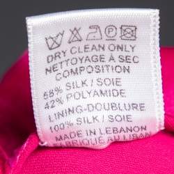 Pre Owned Elie Saab Pink Silk Embellished Floral Applique Sleeveless Gown S