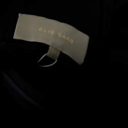 مملوكة مسبقًا Elie Saab Black Silk & Lace Paneled Shawl Detail Sleeveless Gown S