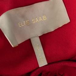 Elie Saab Red Lace Collared Shift Dress M