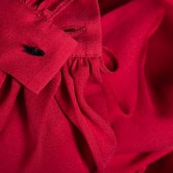 Elie Saab Red Lace Collared Shift Dress M