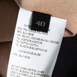 Pre Owned Elie Saab Black Crepe & Lace Trimmed Asymmetrical Hem Midi Dress S