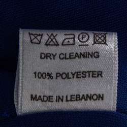 Pre Owned Elie Saab Blue Jersey Draped One Shoulder Gown S