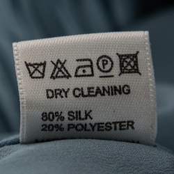 Pre Owned Elie Saab Blue Sequin Embellished Silk Ruffled Short Dress M