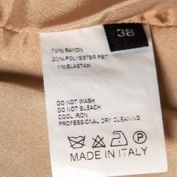 Pre Owned فستان إيلي صعب بلا أكمام تفاصيل فتحة كريب أزرق مقاس صغير