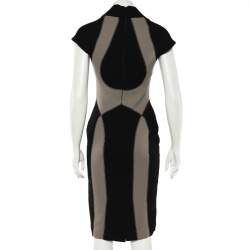 Elie Saab Color Block Wool & Silk Crepe Sheath Dress XS