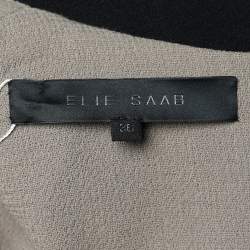 Elie Saab Color Block Wool & Silk Crepe Sheath Dress XS