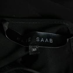 Pre Owned Elie Saab Black Jersey Bead Embellished Strap Detail Gown S