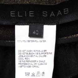 Pre Owned Elie Saab Metallic Crepe Plisse Palazzo Pants S