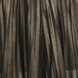 Pre Owned Elie Saab Metallic Crepe Plisse Palazzo Pants S