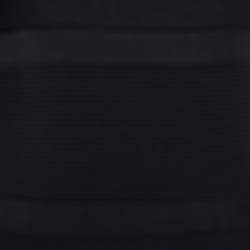 مملوكة مسبقًا Elie Saab Black Jersey Lace Laser Cut Detail Dress S