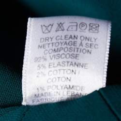 Pre Owned Elie Saab Green Jersey Lace Detail Draped Maxi Dress L