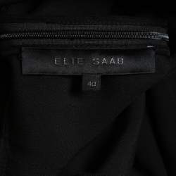 Elie Saab Black Crepe & Lace Inset Pleated Jumpsuit S