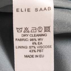 Pre Owned Elie Saab Blue Crepe Ruch Detailed Sleeveless Midi Dress S