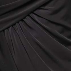 Elie Saab Black Jersey One Shoulder Draped Gown S