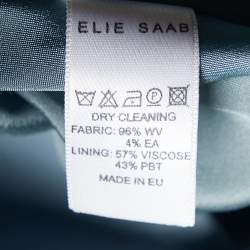 Pre Owned Elie Saab Blue Wool Ruched Bow Detail Mini Dress M