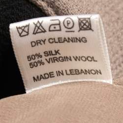 Pre Owned Elie Saab Black/Beige Silk & Wool Cowl Neck Midi Dress XS