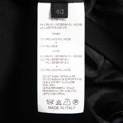 Pre Owned Elie Saab Black Silk & Nylon Lace Trimmed Full Sleeve Jumpsuit S