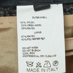 Pre Owned Elie Saab Black/Grey Tweed Pencil Skirt M