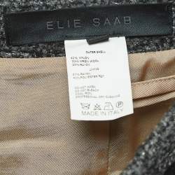 Pre Owned Elie Saab Black/Grey Tweed Pencil Skirt M