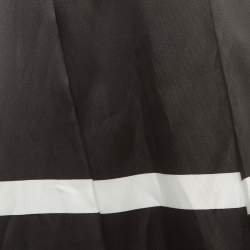 Elie Saab Black/White Striped Silk-Blend Gown M