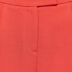 Elie Saab Orange Crepe Lace Trim Shorts S