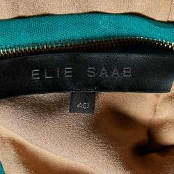 Pre Owned Elie Saab Green Lace Sleeveless Maxi Dress S