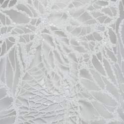 Elie Saab White Embroidered Tulle and Cotton Knit Sheer T-Shirt S