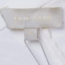 Elie Saab White Sequin Embroidered Tulle Straight Fit Trousers S