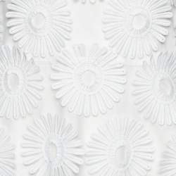 Pre Owned Elie Saab White Floral Appliqued Tulle Midi Dress S