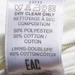 Pre Owned Elie Saab White Floral Appliqued Tulle Midi Dress S