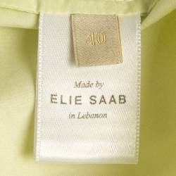 Elie Saab Green Ombre Cotton Gathered Maxi Skirt S