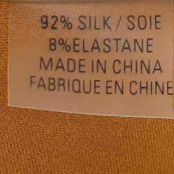 Pre Owned Elie Tahari Yellow Pepper Stretch Silk Andrea Blouse XL