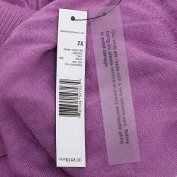 Pre Owned Elie Tahari Purple Stretch Silk Sammy Sweater XXL