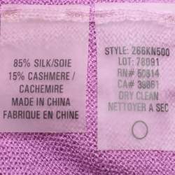 Pre Owned Elie Tahari Purple Stretch Silk Sammy Sweater XXL