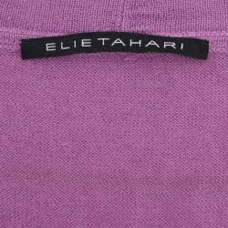 Pre Owned Elie Tahari Purple Stretch Silk Sammy Sweater XXL