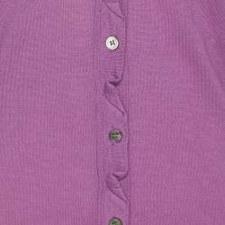 Pre Owned Elie Tahari Purple Stretch Silk Sammy Sweater XXL