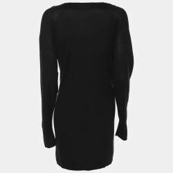 Pre Owned Elie Tahari Black Stretch Knit Gail Long Sleeve Sweatshirt XL