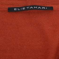Pre Owned Elie Tahari Bronze Stretch Knit Sammy Long Sleeve Shirt XXL