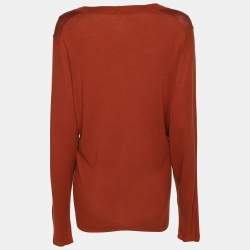 Pre Owned Elie Tahari Bronze Stretch Knit Sammy Long Sleeve Shirt XXL