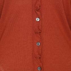 Pre Owned Elie Tahari Bronze Stretch Knit Sammy Long Sleeve Shirt XXL